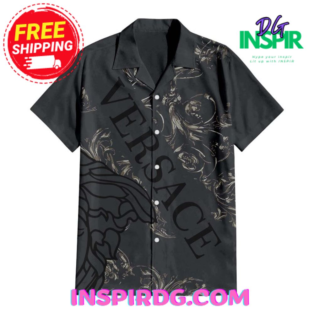 Versace Dark Sovereign Ancient Deity Pattern Hawaiian Shirt