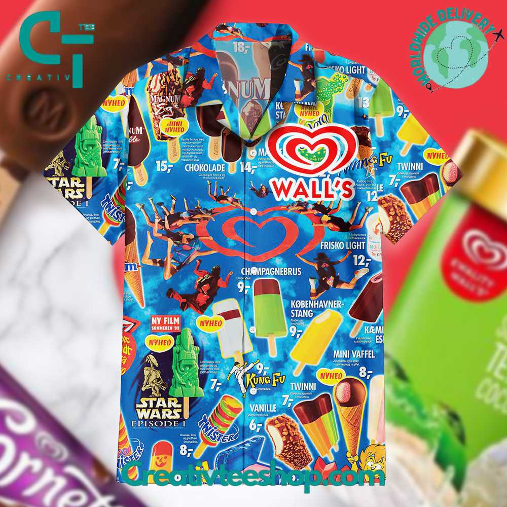 Wall'S Ice Cream Summer Hawaiian Shirt