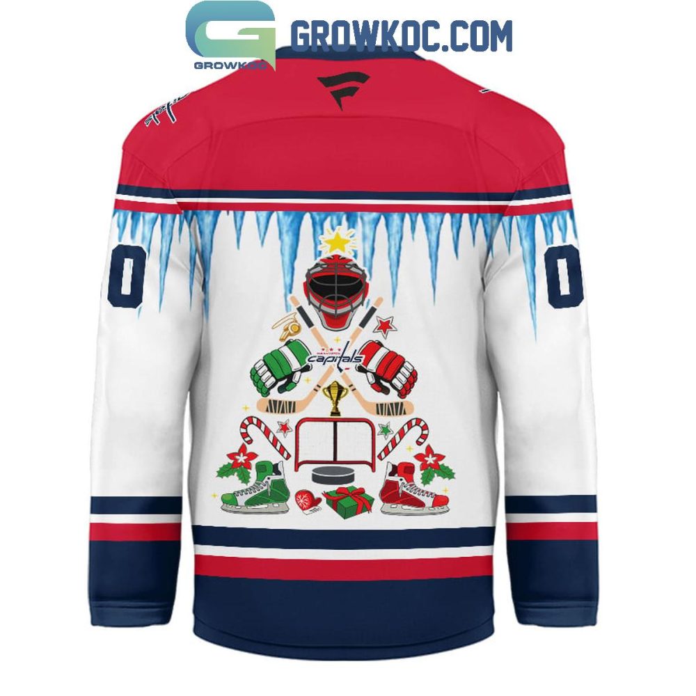 Washington Capitals Christmas Tree Custom Hockey Jersey - Image 3