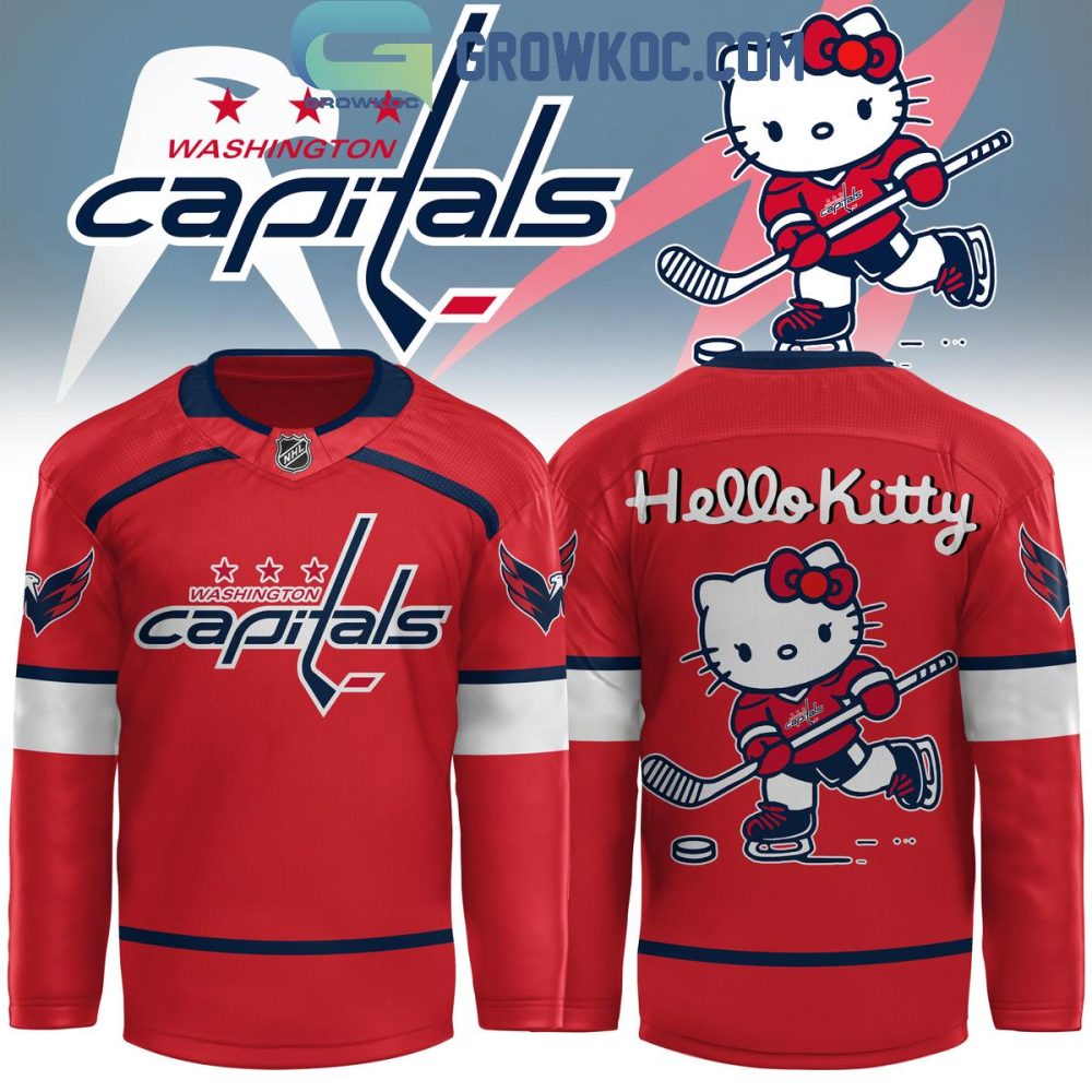Washington Capitals Hello Kitty 50Th Anniversary 2024 Hockey Jersey