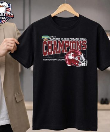 Washington State Cougars Football Are 2025 Famous Idaho Potato Bowl Champions Helmet At Albertsons Stadium In Boise Idaho On December 22 2025 Unisex Shirt