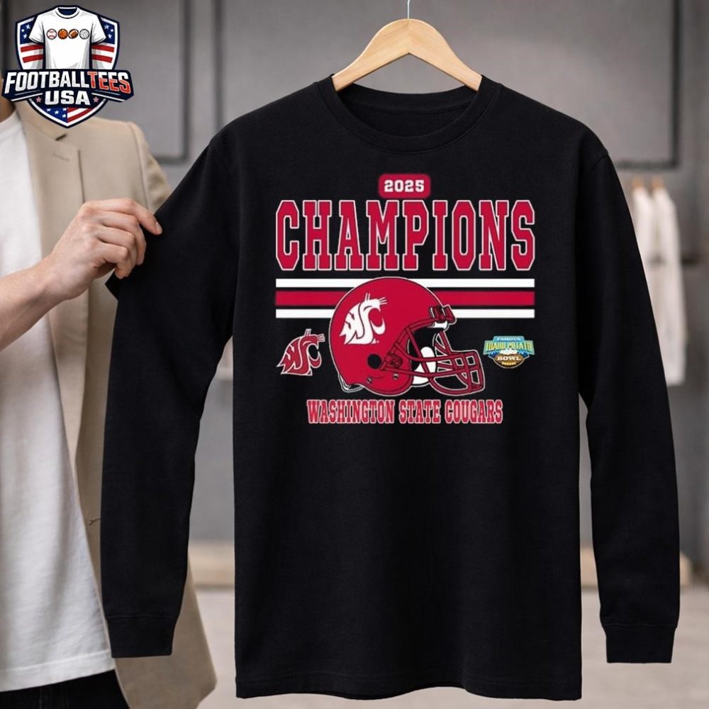 Washington State Cougars Football Named To Champions 2025 Famous Idaho Potato Bowl Helmet Unisex Shirt - Image 4