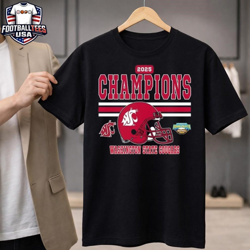 Washington State Cougars Football Named To Champions 2025 Famous Idaho Potato Bowl Helmet Unisex Shirt