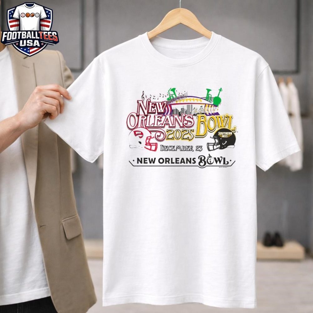 Western Kentucky Hilltoppers Vs Southern Miss Golden Eagles 2025 New Orleans Bowl Music City Dec 23 2025 Helmet T-Shirt