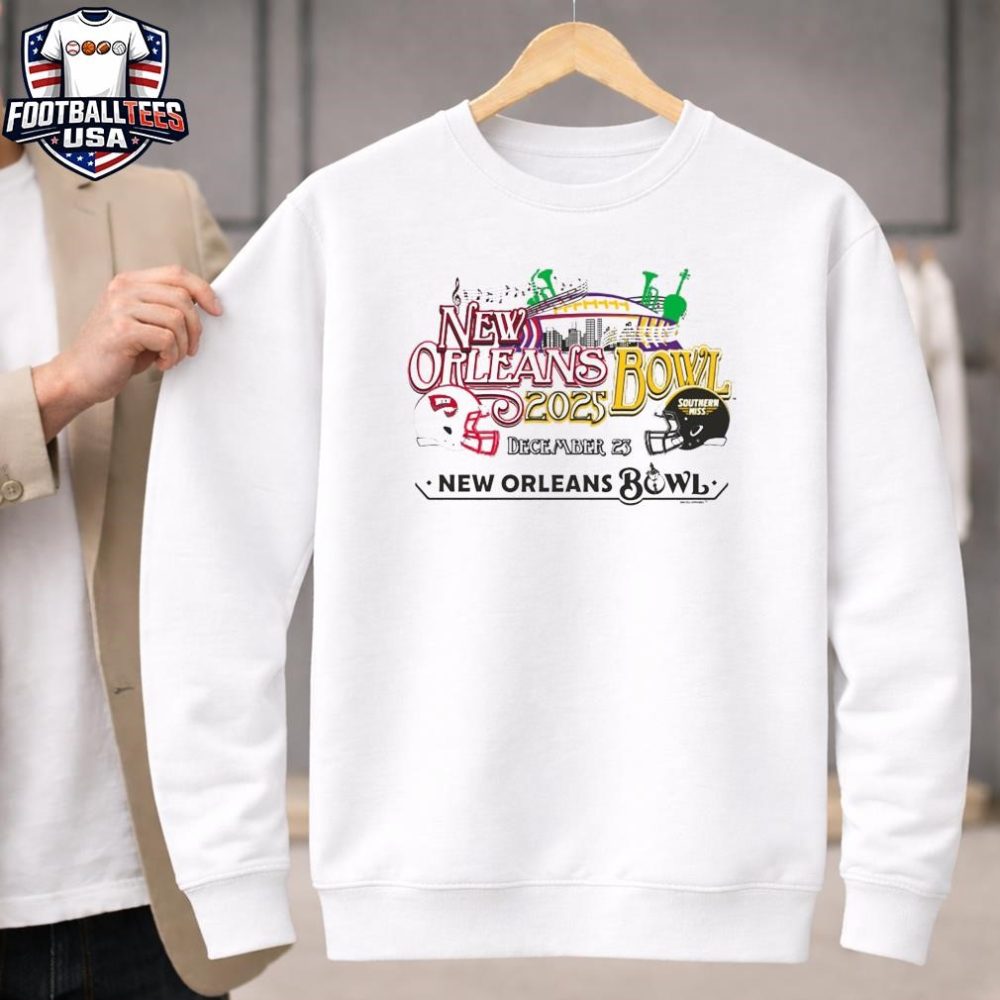 Western Kentucky Hilltoppers Vs Southern Miss Golden Eagles 2025 New Orleans Bowl Music City Dec 23 2025 Helmet T-Shirt - Image 4