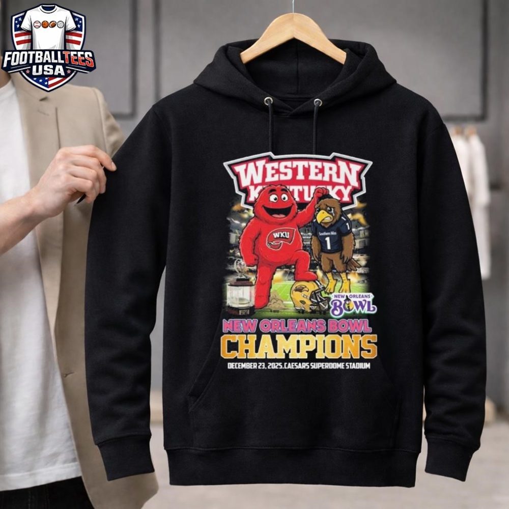 Western Kentucky New Orleans Bowl Champions 2025 Mascot Vintage Unisex Shirt - Image 3