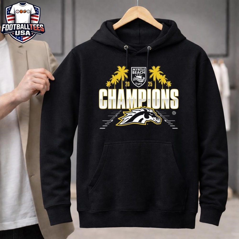 Western Michigan Broncos 2025 Ncaa Football Myrtle Beach Bowl Champions Logo Unisex Shirt - Image 3