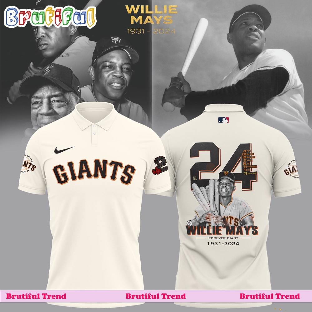 Willie Mays San Francisco Giants 1931-2024 Polo Shirt