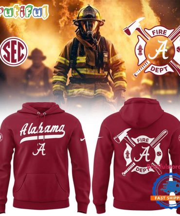 Alabama Crimson Tide Baseball X Firefighter Appreciation 2025 Red Hoodie