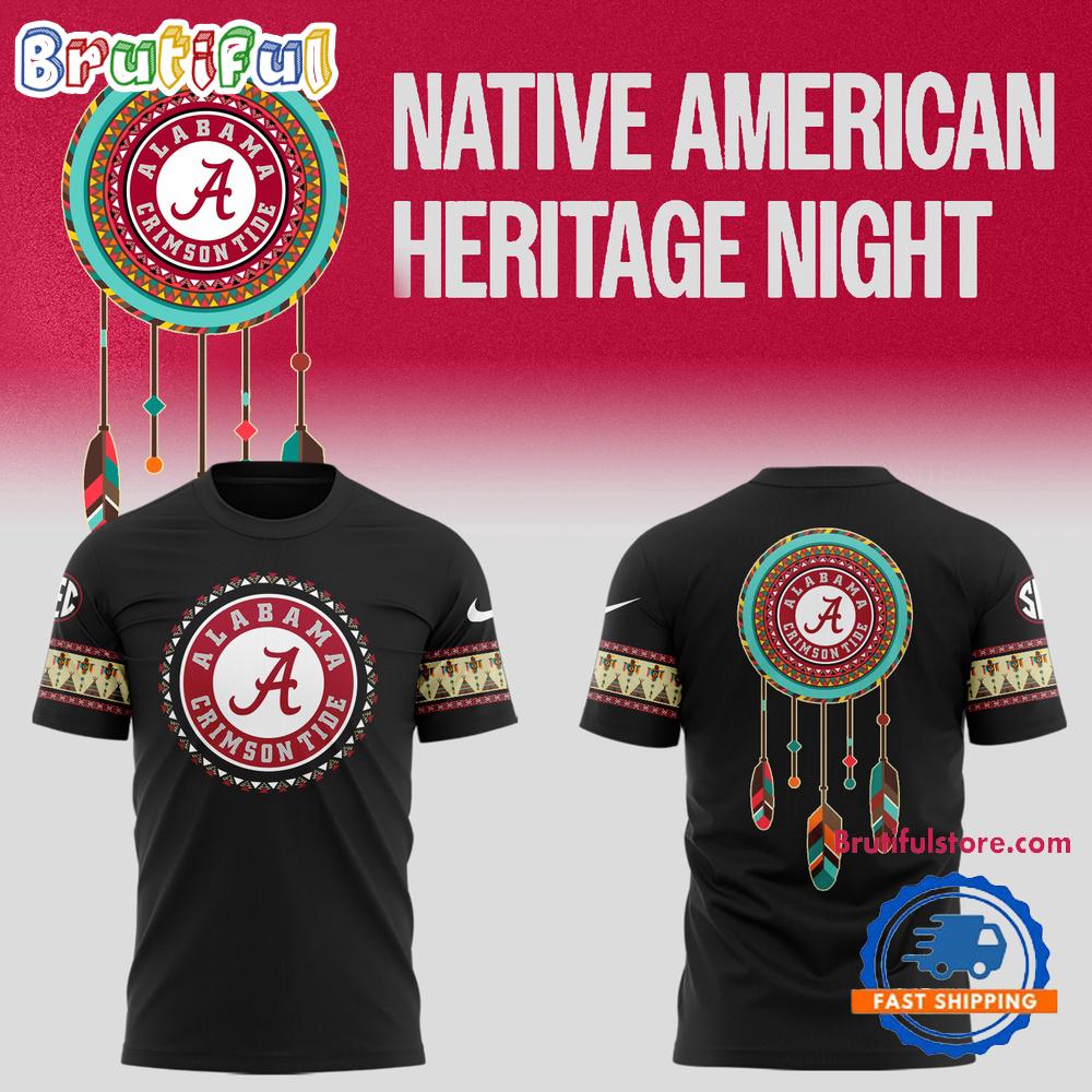 Alabama Crimson Tide Football Native American Heritage Black T Shirt