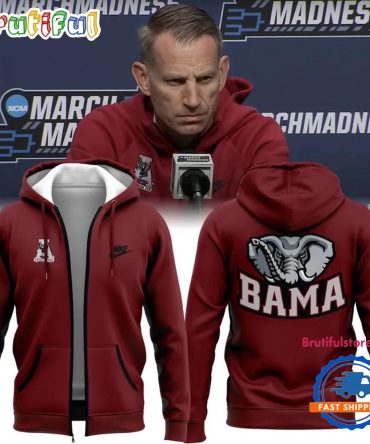 Alabama Crimson Tide Special Coach Nate Oats Basketball Zip Hoodie
