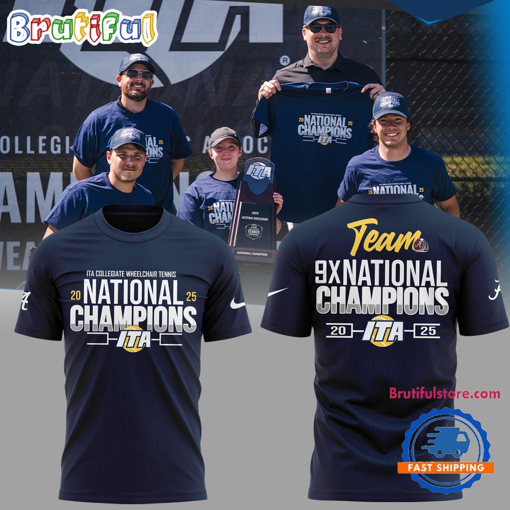 Alabama Crimson Tide Tennis Team 9X National Champions 2025 3D Shirt