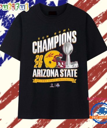 Arizona State Sun Devils Sun Bowl Champions ’25 Trophy T Shirt