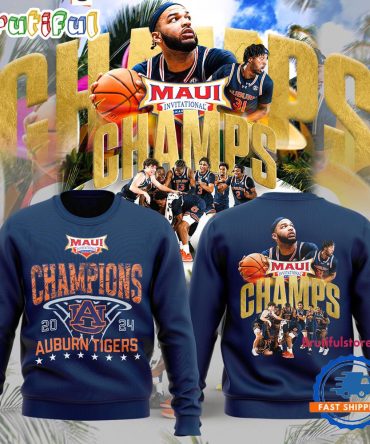 Auburn Tigers Men’S Basketball 2024 Champions Limited Navy Sweatshirt