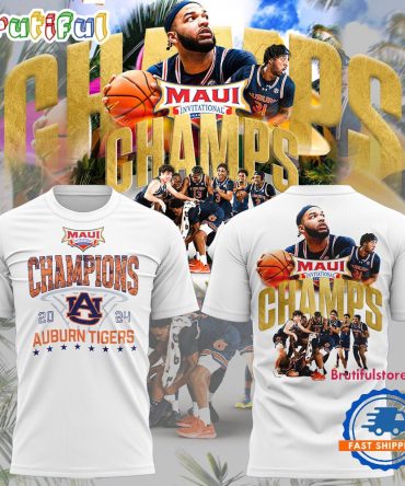 Auburn Tigers Men’S Basketball 2024 Champions Limited White T Shirt