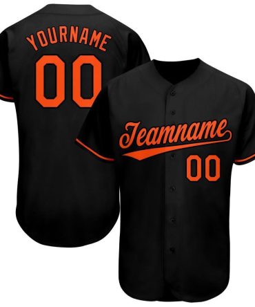 Custom Black Orange Baseball Jersey