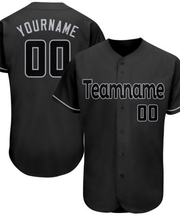 Custom Black Black-Gray Authentic Baseball Jersey