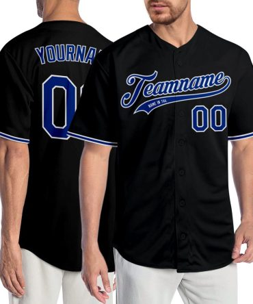 Custom Black Royal-White Authentic Baseball Jersey