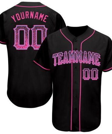 Custom Black Pink-Light Blue Authentic Drift Fashion Baseball Jersey