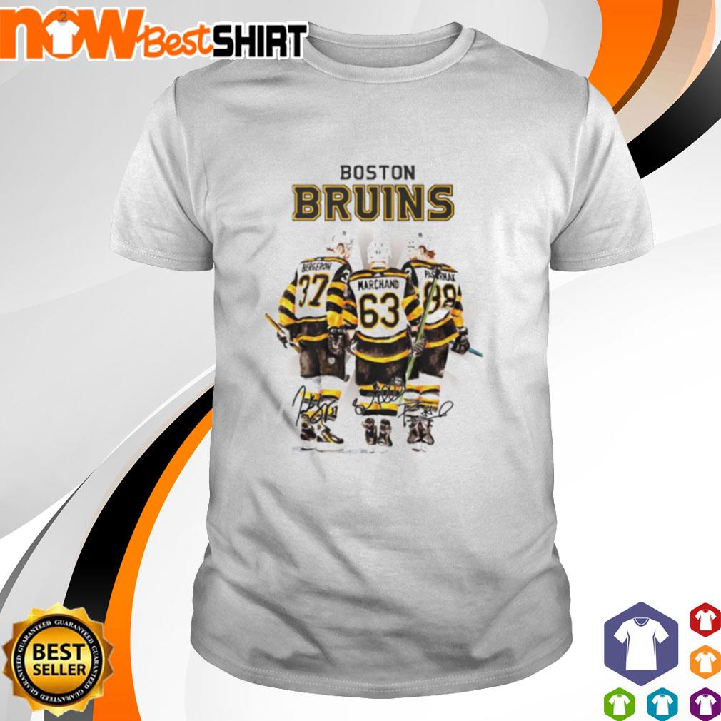 Boston Bruins Bergeron 37 Marchand 63 Pastrnak 88 Signatures Shirt