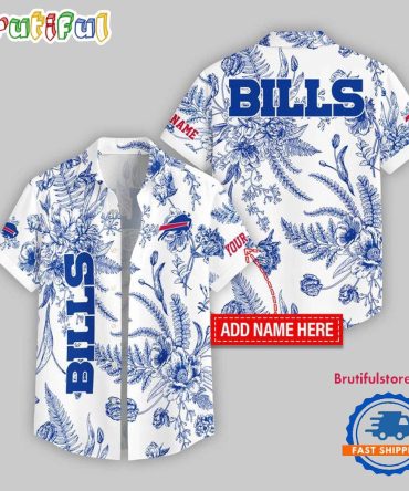 Buffalo Bills Leaf Flower Pattern Personalized Name Hawaii Shirt