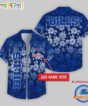 Buffalo Bills Night Flower Pattern Personalized Name Hawaii Shirt