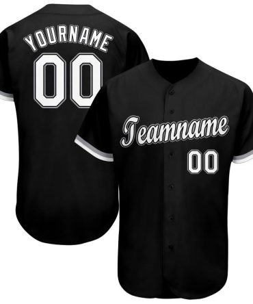 Custom Black White-Gray Baseball Jersey
