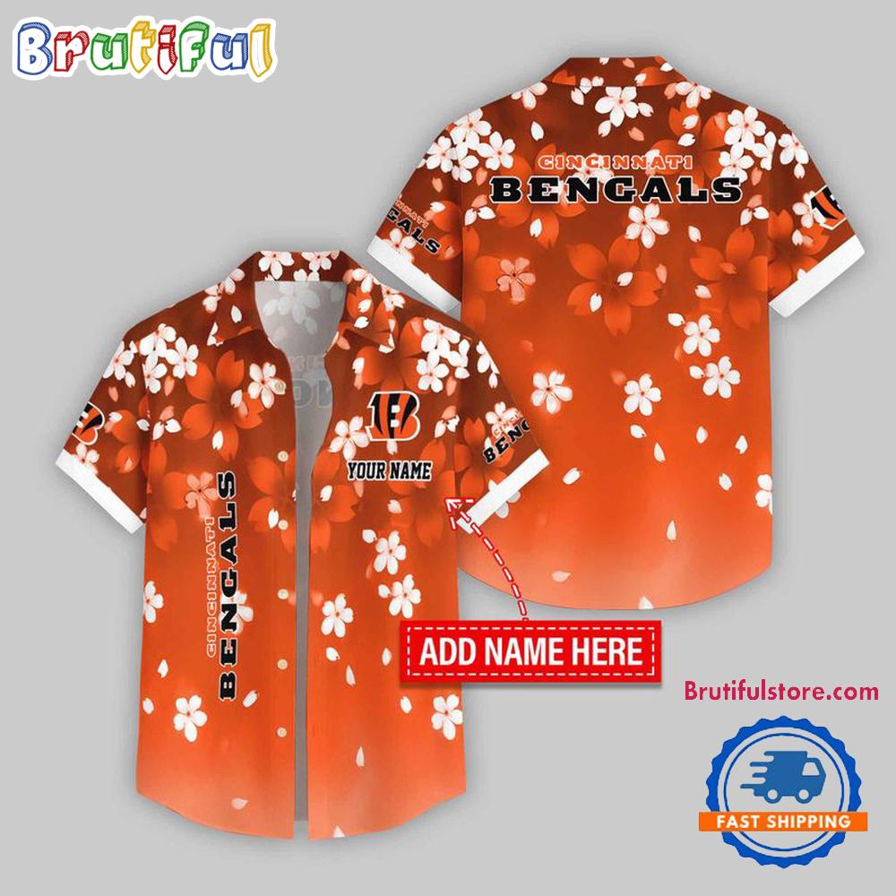 Cincinnati Bengals Five-Petaled Flower Pattern Hawaii Shirt