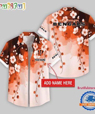 Cincinnati Bengals Flower Pattern Trendy Summer Button Hawaii Shirt