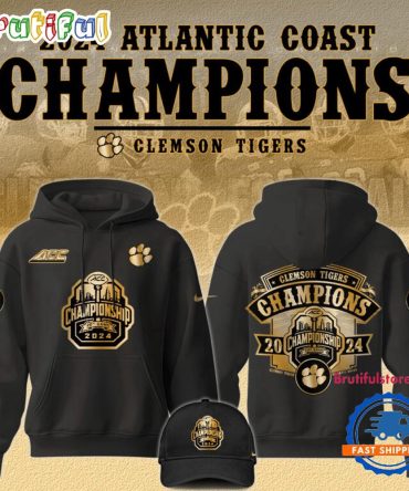 Clemson Football 2024 Acc Conference Champions Gold Hoodie Shirt