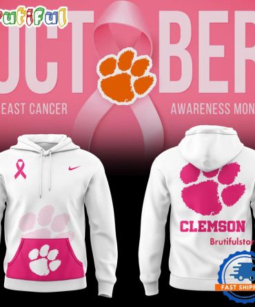 Clemson Tigers Football Breast Cancer Awareness Crucial Catch Fanfare 2024 Hoodie