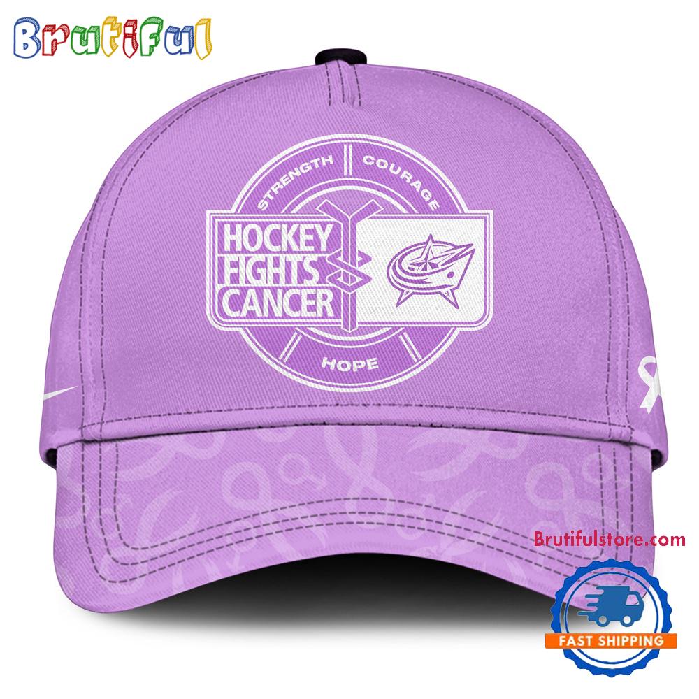 Columbus Blue Jackets 2025 Nhl Hockey Fights Cancer Limited Edition Cap
