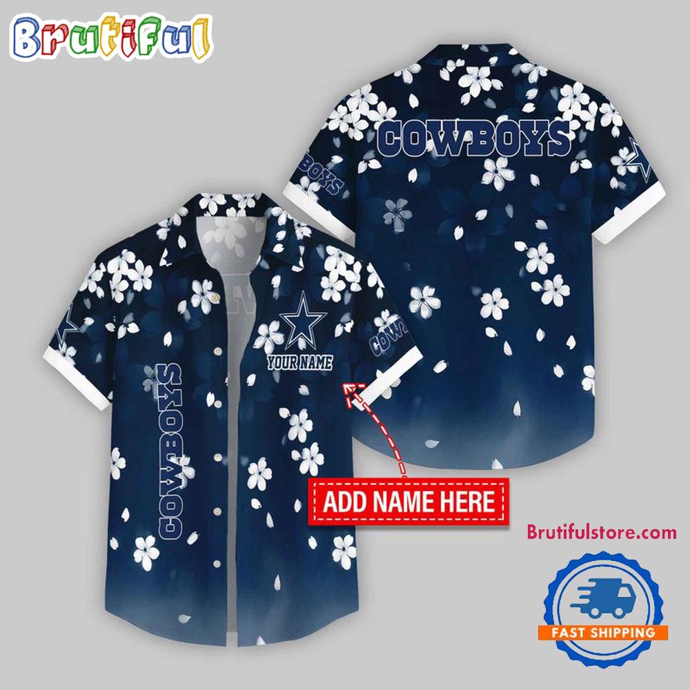 Dallas Cowboys Five-Petaled Flower Pattern Hawaii Shirt
