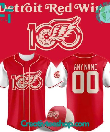 Detroit Red Wings "100 Years Of Hockeytown" Special Baseball Jersey
