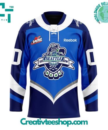 Whl Seattle Thunderbirds Reverse Retro Pattern Hockey Jersey