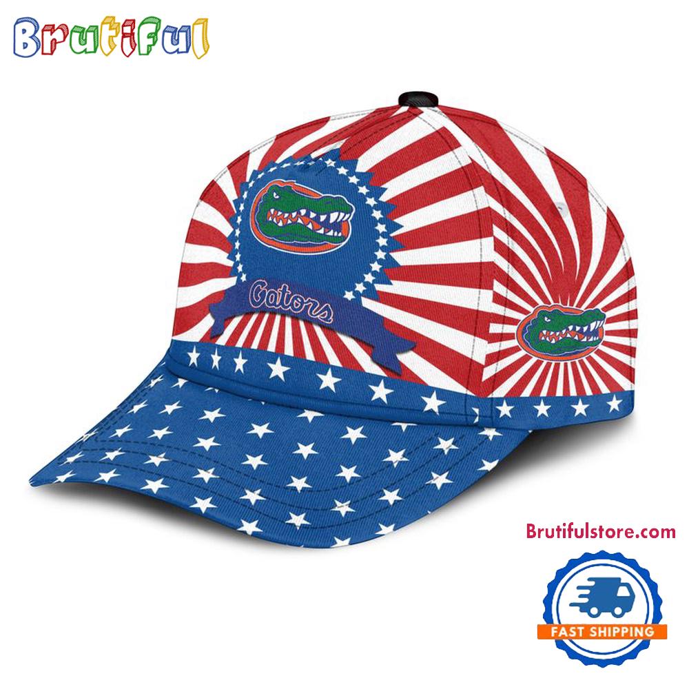 Florida Gators American Flag Pattern Independence Day Baseball Cap - Image 2