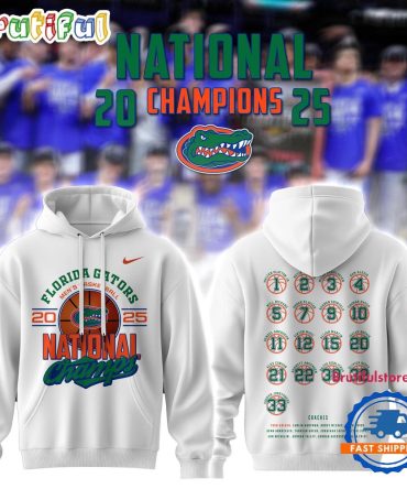 Florida Gators Men'S Basketball National Champions 2025 White Hoodie