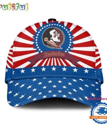 Florida State Seminoles American Flag Pattern Independence Day Baseball Cap