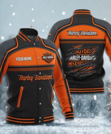 Harley-Davidson Dmhj1880 Baseball Jacket Logo Baseball Varsity Jacket