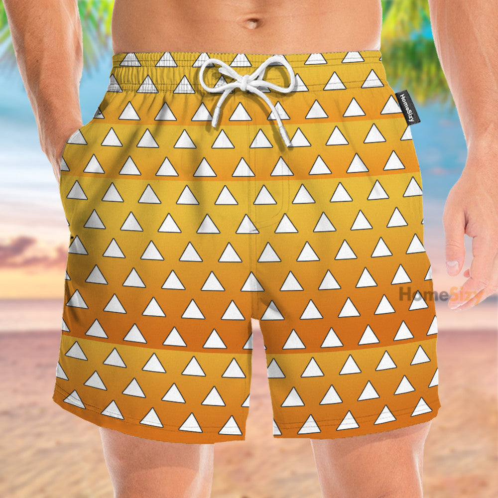 Dmsl Anime Zenitsu Haori Pattern Cosplay Costume - Beach Shorts - Image 2