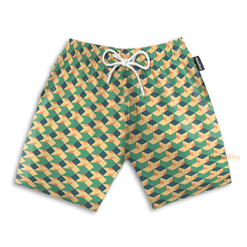 Dmsl Anime Tomioka Haori Pattern Cosplay Costume - Beach Shorts