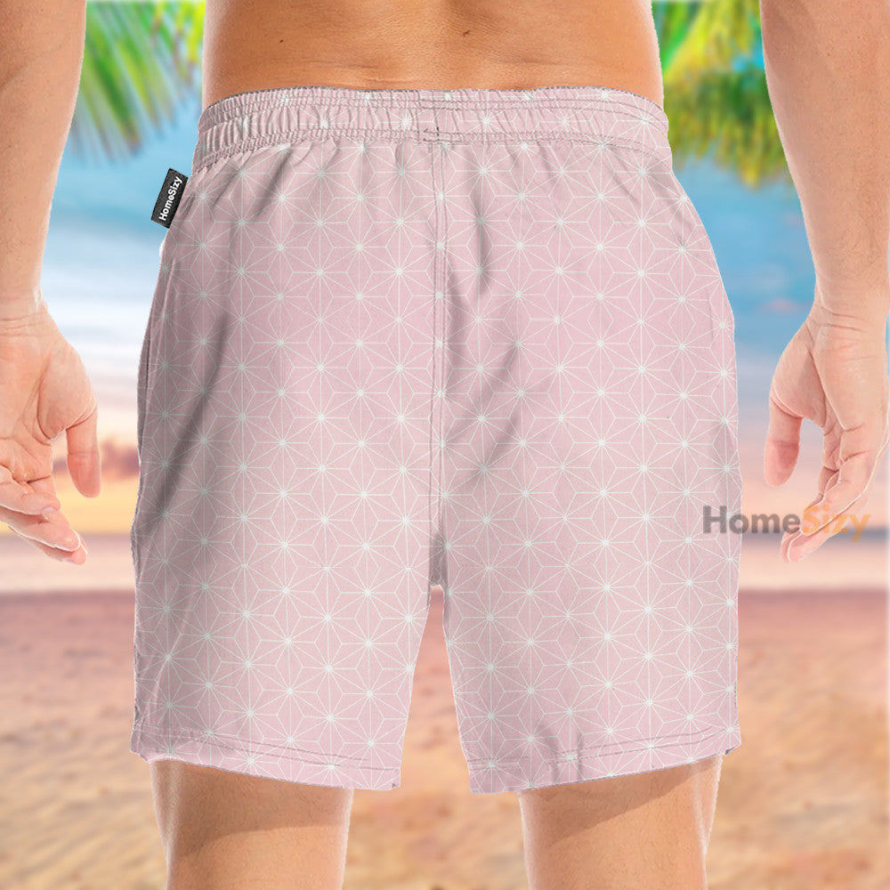 Dmsl Anime Nezuko Floral Pattern Cosplay Costume - Beach Shorts - Image 3