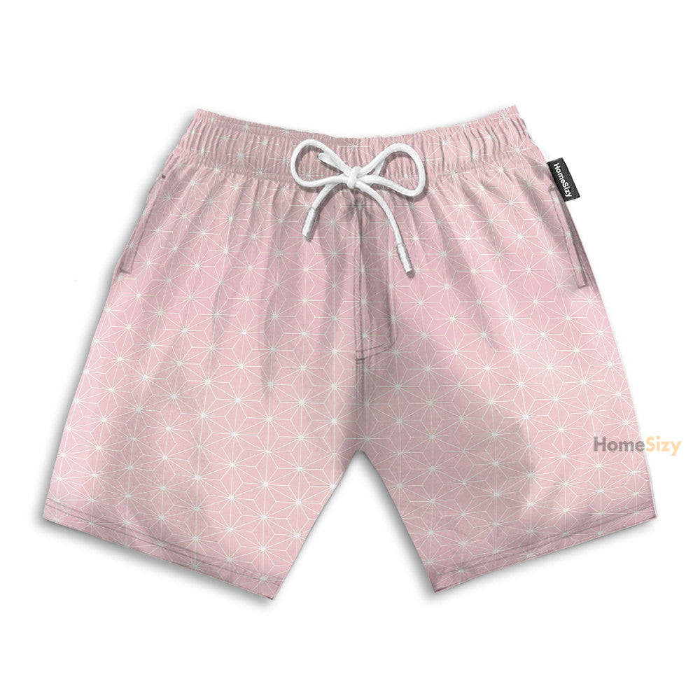 Dmsl Anime Nezuko Floral Pattern Cosplay Costume - Beach Shorts