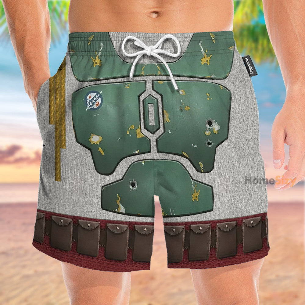 Stwa Boba Fett Cosplay Costume - Beach Shorts - Image 2