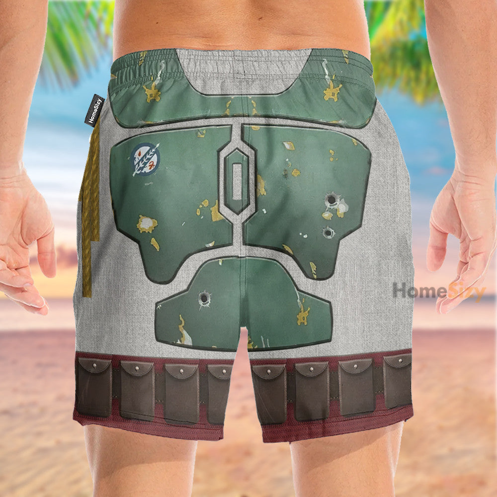Stwa Boba Fett Cosplay Costume - Beach Shorts - Image 3