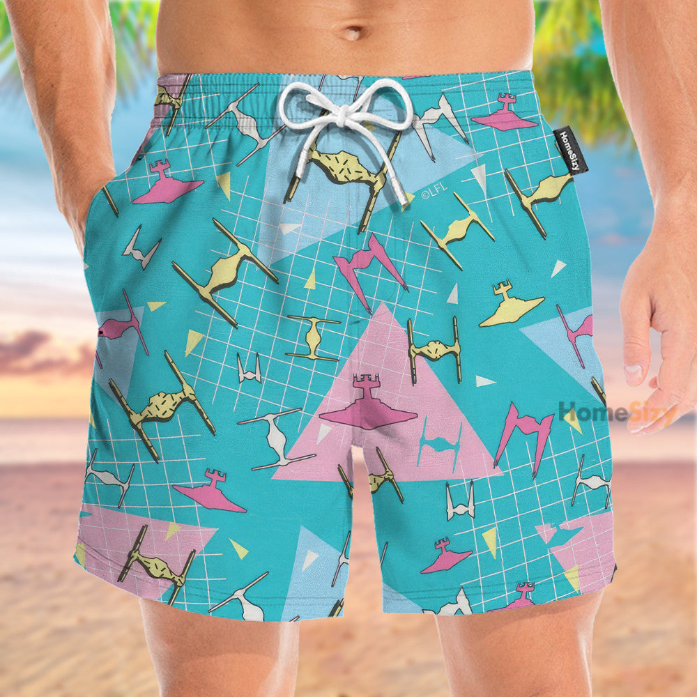 Stwa Vehicles Neon 90'S Cosplay Costume - Beach Shorts - Image 2
