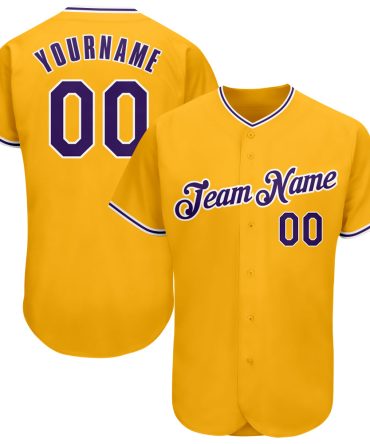 Custom Gold Navy-Light Blue Authentic Baseball Jersey