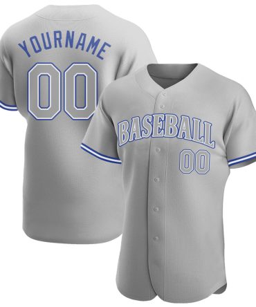 Custom Gray Gray Royal Authentic Baseball Jersey