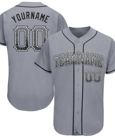 Custom Gray Black-White Authentic Drift Fashion Baseball Jersey