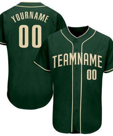 Custom Green Cream Authentic Baseball Jersey